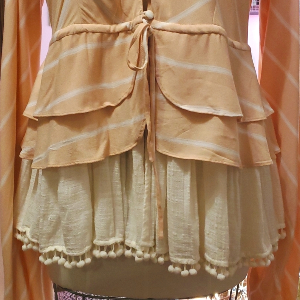 Boho Free People/Zara Top Blazer L Redesigned - Picture 3 of 8